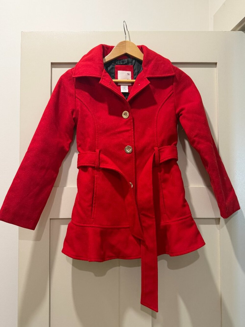 Girls Red Peacoat Size 10/12